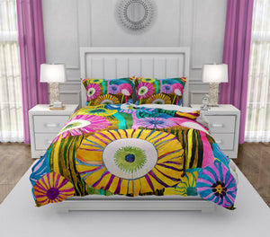 Funky Bliss Floral Bedding Comforter or Duvet Cover with Shams