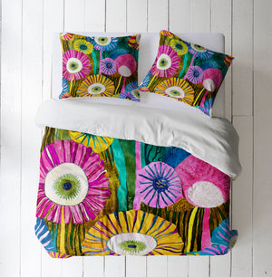 Funky Bliss Floral Bedding Comforter or Duvet Cover with Shams