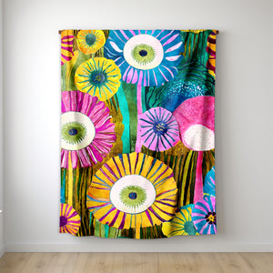  Floral Fantasy Colorful Floral Window Curtains