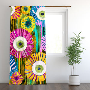  Floral Fantasy Colorful Floral Window Curtains