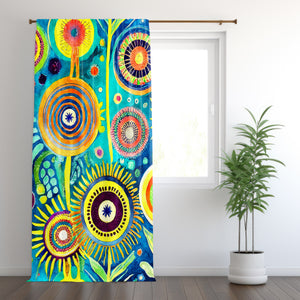 Flower Power Colorful Floral Window Curtains