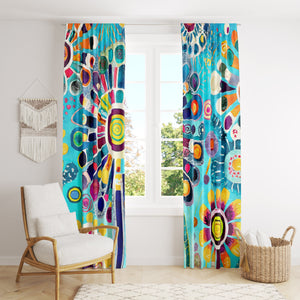 Garden Gala Colorful Floral Window Curtains