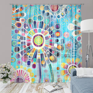 Garden Gala Colorful Floral Window Curtains