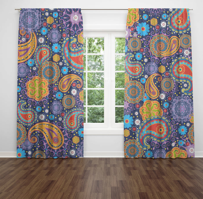 Paisley Floral Window Curtains