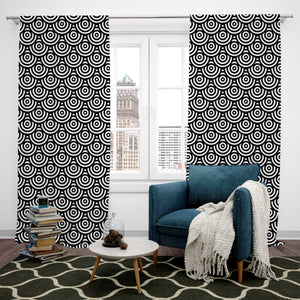 Black and White Scales Window Curtains