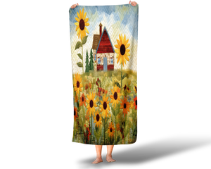 Sunflower Bungalow Shower Curtain With Options