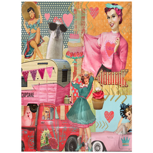Retro Glamping Girls Tapestry Indoor or Outdoor