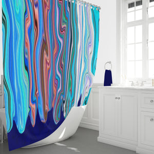 Blue Hippie Swirl Shower Curtain Boho Bathroom Decor