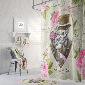 The Forever and Ever Forevermore Skeletons Shower Curtain 
