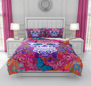 Miss Candace Sugar Skull Comforter or Duvet Cover Bedroom Set