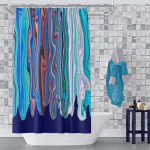 Blue Hippie Swirl Shower Curtain Boho Bathroom Decor