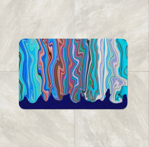 Blue Hippie Swirl bath mat