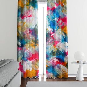 Brushes Abstract Boho Window Curtains