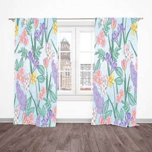 Blooming Floral Window Curtains