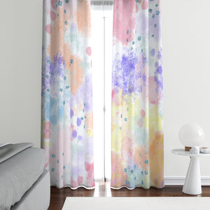 Pastel Abstract Boho Window Curtains