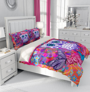 Miss Candace Sugar Skull Comforter or Duvet Cover Bedroom Set