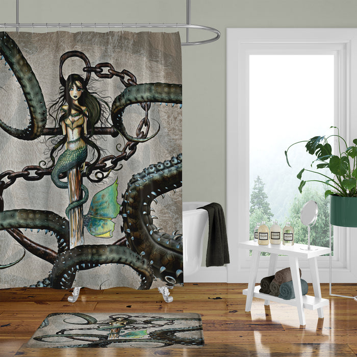 Octopus and Mermaid Shower Curtain