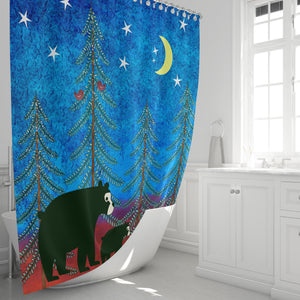 Bear Shower Curtain, Lodge Chic Bathroom Decor