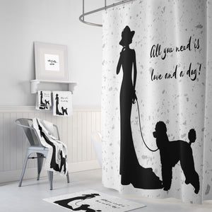 All You Need is Love and a Dog, Silhouette Shower Curtain