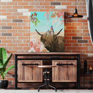 Wall Canvas Scottish Highlander Cow Art