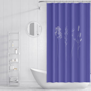 Very Peri Botanical Shower Curtain