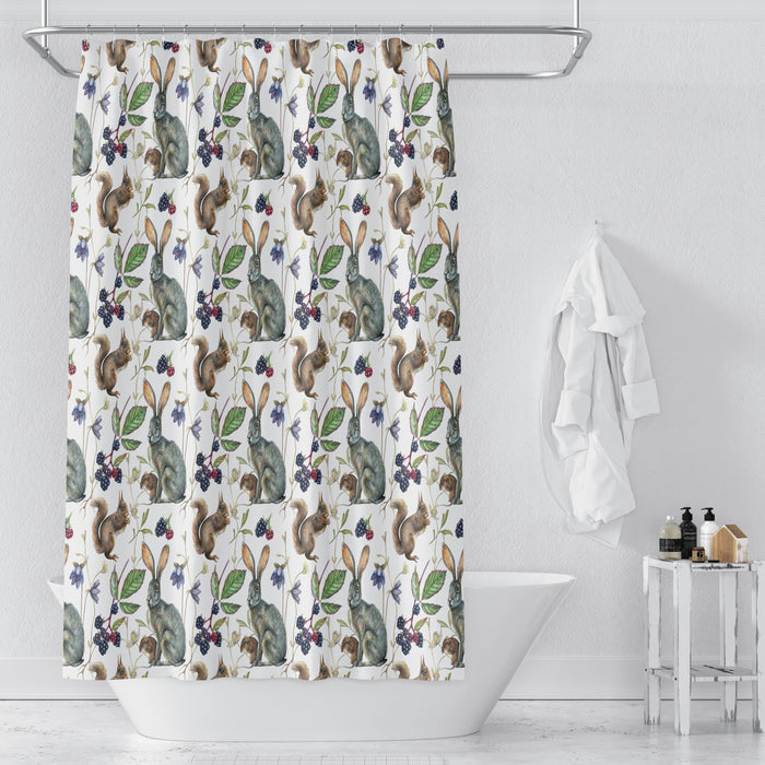 Woodland Rabbit Shower Curtain