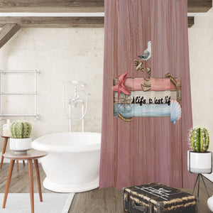 Rustic Coastal Shower Curtain or Bathroom Set Nautical Bath Decor