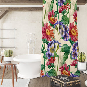 Mid Summer Bloom Shower Curtain Or Floral Bath Set
