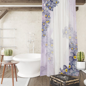 Wispy Purple Shower Curtain Or Floral Bath Set