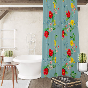Garden Dahlia Shower Curtain Or Floral Bath Set