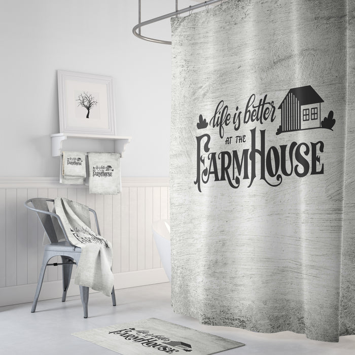 Rustic Farmhouse Shower Curtain Optional Set