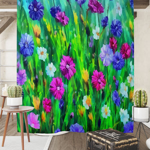 Wildflowers Floral Shower Curtain Optional Towels and Mat