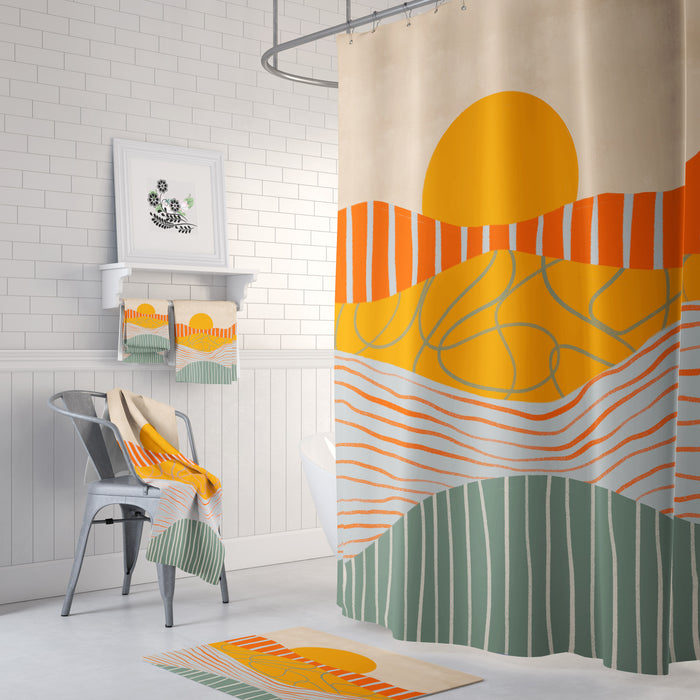 Abstract Sunset Shower Curtain