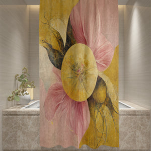 Floral Abstract Shower Curtain, Optional Bath Mat and Towels