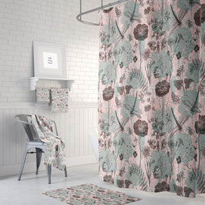 Floral Dragonfly Shower Curtain