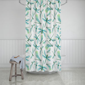 Green Dragonfly Shower Curtain