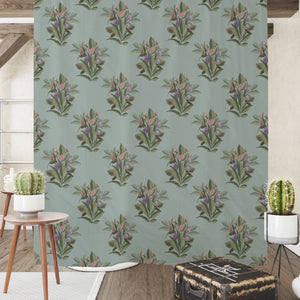 Sage Green Floral Shower Curtain