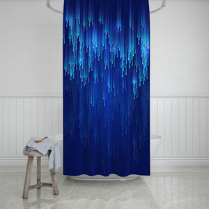 Blue Falling Lights Shower Curtain