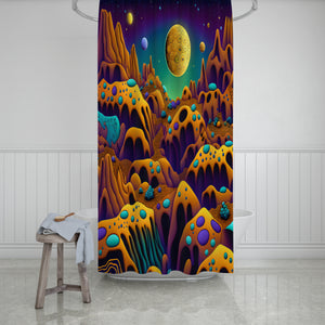 Galaxy Planet Shower Curtain