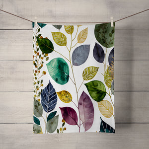Colorful Foliage Leaf Pattern Shower Curtain