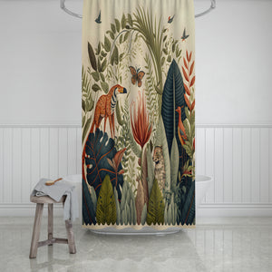 Folk Art Safari Jungle Shower Curtain