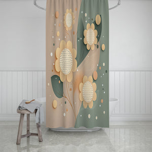 Sage and Rose Floral Shower Curtain