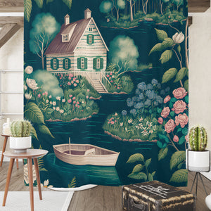 Garden Cottage Shower Curtain Vintage Theme