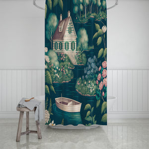 Garden Cottage Shower Curtain Vintage Theme