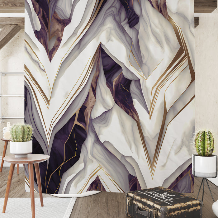 Marbled Pattern Shower Curtain