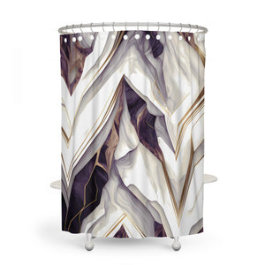 Marbled Pattern Shower Curtain 
