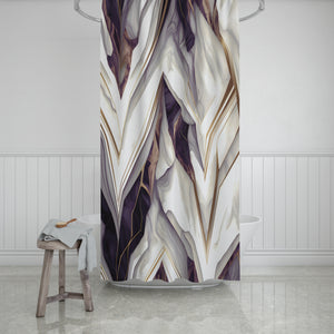 Marbled Pattern Shower Curtain 