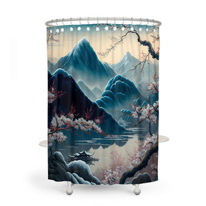 Landscape Oriental Mountains Shower Curtain