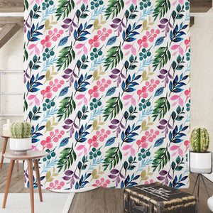 Multicolor Botanical Floral Shower Curtain