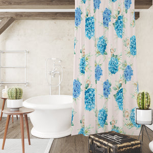 Old Time Teal Floral Shower Curtain